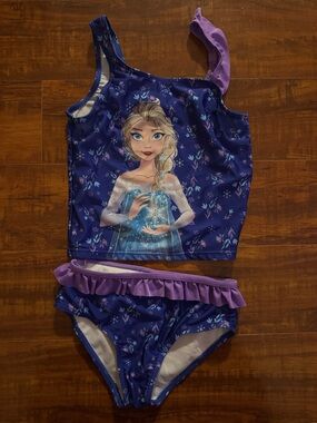 Disney Frozen Girls Purple and Blue Swim Set